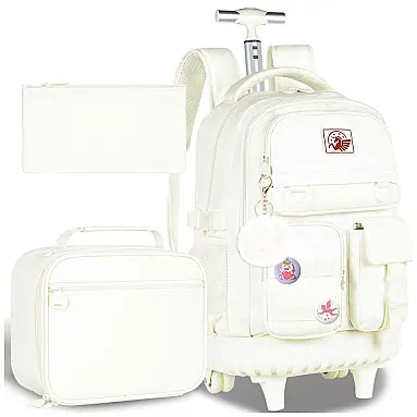 Mochila com rodinhas CCJPX branca