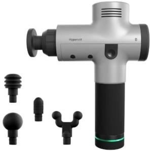 Massageador Pistola Elétrico Profissional Sem Fio 5 Acessórios 3 Velocidades 3200 RPM Bluetooth, HYPERICE HVBT, Prateado