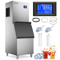 Máquina de Gelo Profissional 204 kg em 24H para Bar e Restaurante, 110V 680W, Coolski, Prata