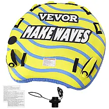 Boia Rebocável para 3 Pessoas, Carga Máx 230 kg com Capa de Nylon, Alças de EVA e Válvula de Segurança de Velocidade, VEVOR, Amarelo e Azul