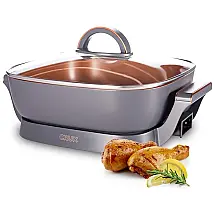 Panela Elétrica Antiaderente 6L Sonda de Temperatura Removível, 110V 1400W, CRUX 14620, Violeta