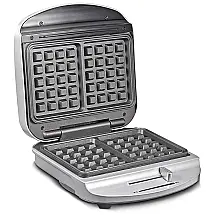 Belgian Máqui de Waffles Portátil Antiaderente com Controle de Temperatura, 1000W, 110v, N A, Prateado
