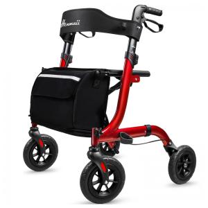Andador para Idosos e Adultos Leve e Dobrável, até 136 Quilos, Henmnii, Vermelho