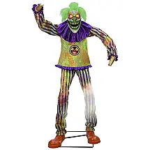 Palhaço Sombrio Animatrônico com Luzes e Movimentos para Decoração de Halloween