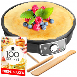 GM Máquina de Crepe Elétrica antiaderente, 1000W, 110v, GM KITCHEN ESSENTIALS COMINHKPR137463, Preto