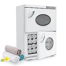 Aquecedor de Toalhas Duplo Profissional com 46L de Capacidade e Janela Ideal para Ambientes de Banho e Spa, 110V, SalonDepot, Branco