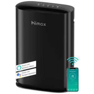 Purificador de Ar com Display LED, Silencioso e Área de até 110 m2, HIMOX, Branco