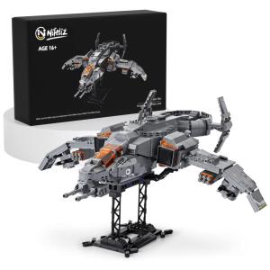 Kit de Construção Avião de Combate Eagle com 1182 Peças, Nifeliz, Cinza