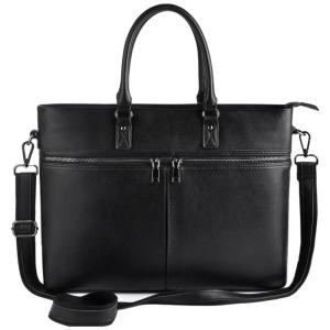 EDODAY Maleta, Bolsa de Couro Feminina P, Laptop até , Preta