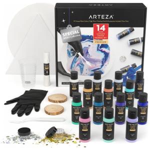 Kit de Tinta Acrílica Profissional com Cores Essenciais, 28 Peças, ARTEZA