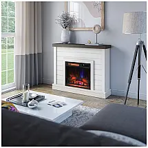 Lareira Elétrica Duraflame 120x98cm 1500W Chamas 3D Parede Branca 110V