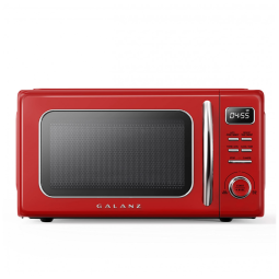 Micro Ondas de Bancada em Aço Inoxidável 31L com 10 Programas, 110V 1000W, Galanz GLCMKZ11RDR10 Retro, Vermelho