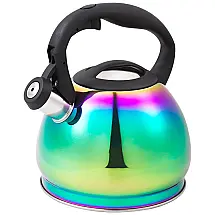 GS 04048 A 730G Chaleira de Chá 3L, com Apito, Aço Inoxidável, Arco Iris, HAUSROLAND, Azul