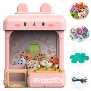 Máquina de Garra Grande cxjoigxi Bunny com Luzes e Sons Ajustáveis, Mini Arcade Eletrônico para Crianças e Adultos