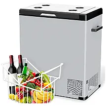 KEED BING Mini Geladeira, Cooler Automotiva Elétrico Portátil 75L, 110V, Cinza