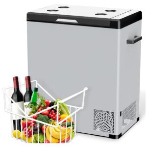 KEED BING Mini Geladeira, Cooler Automotiva Elétrico Portátil 75L, 110V, Cinza