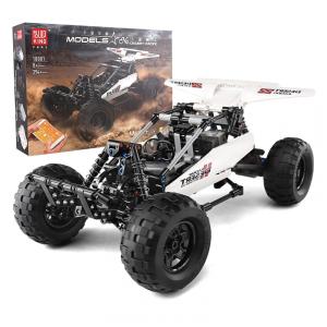 Kit de Construção Carro Desert Racing 18001 Off Road de Corrida com 394 Peças e Controle Remoto para Crianças e Adultos, Mould King, Branco