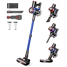 Aspirador Sem Fio NADALY N16 Azul/Vermelho 550W 22.2V 1.5L Filtro HEPA Anti-Emaranhamento