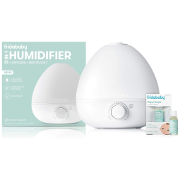 Umidificador Ultrassônico com Gotas de Banho de Névoa Fria 12H de Ação, 1,8 Litros, Cobertura 29m2, 110V, FridaBaby, Branco