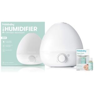 Umidificador Ultrassônico com Gotas de Banho de Névoa Fria 12H de Ação, 1,8 Litros, Cobertura 29m2, 110V, FridaBaby, Branco