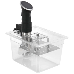 Restlrious Sous Vide Container 12 QT with Lid and Fixed Rack, Compatible with Most Sous Vide Models, Slow Cooker Clear Transparent PC