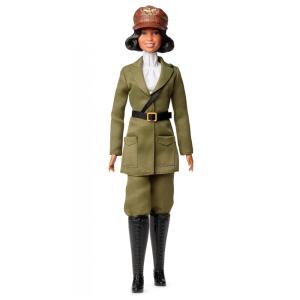 Boneca Barbie Inspirada em Bessie Coleman Colecionável Vestida com Traje de Aviador com Capacete e Óculos de Proteção