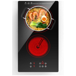 Cooktop de Indução Elétrico com 2 Queimadores, 9 Níveis de Aquecimento, Temporizador e Trava de Segurança Infantil, 110V 2100W, ANHANE