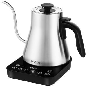 Chaleira Elétrica 1L com Controle de Temperatura, 1200W, 110v, KYERLISH, Prateado