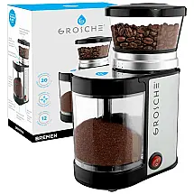 Moedor de Café Elétrico Ajustável com 20 Configurações de Moagem, 110V , GROSCHE GR458, Prata