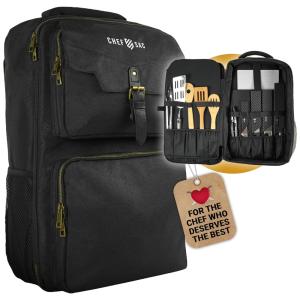 Estojo, Bolsa Portátil para Facas com 20 Slots, Facas não Incluídas, CHEF SAC, Preto