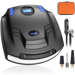 UMUM Mini Compressor de Ar Elétrico Automotivo, portátil 12V 150 PSI c/ Luz LED e Desligamento Automático.