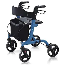 Andador Adulto Idoso Rolling SC5023 com Bolsa, Suporta até 136 Quilos, Azul