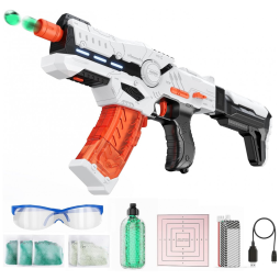 Pistola de Brinquedo Infantil com Bolas de Gel e Modo Semi ou Totalmente Automático para Crianças, Bwine, Branca