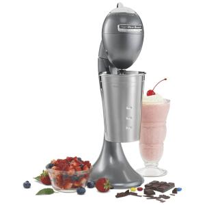 Misturador retro fundido Pro para milk shakes, refrigerantes, shakes de proteína, omeletes e massa de panqueca, copo de 28 onças, cinza