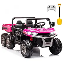 Carro Elétrico Infantil 2 Assentos com Controle Remoto e Caçamba, 24V, sopbost, Rosa