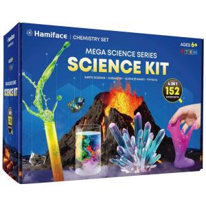 Kit de Ciências para Crianças Mega Science Series com 150 Experimentos de Química e Física, Hamiface