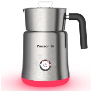 Espumador de Leite Elétrico, Capacidade 130 mL, Aço Inox e Indicadores de LED, 110v, PANSONITE NPJ 02, Prateado