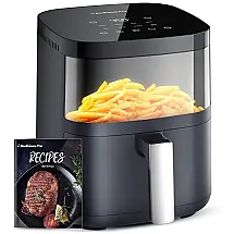 Fritadeira Elétrica Airfryer 8 em 1, 3,7L com Janela de Visualização, Painel Digital e Cesto Antiaderente Adequado de 2 a 4 Pessoas