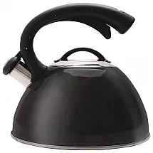 ROCKURWOK Chaleira 2L com Apito e Cabo ergonômico, Aço Inoxidável, Preto