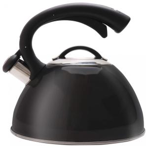 ROCKURWOK Chaleira 2L com Apito e Cabo ergonômico, Aço Inoxidável, Preto