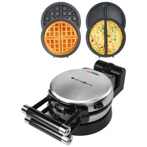 Máquina de Waffle, 3 em 1, Multifunções, Antiaderente, 1000W, 110v, HEALTH AND HOME, Prateado