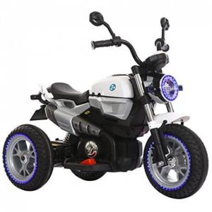 Bable Moto Elétrica Infantil 12V Recarregável com Sons e Luzes, 3 a 5 anos, Branca