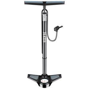 Bomba de Piso Ergonômica para Bicicleta com Medidor e Válvula Inteligente 200 PSI, TOGEDI, Preto