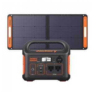Gerador de Energia Solar Portátil Explorer 300 com e Bateria de Lítio de 293Wh e Painel Solar de 100W, 110V, Jackery, Preto e Laranja
