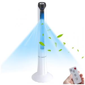 Ventilador de Torre sem Lâmina com Controle Remoto, Display LED e Temporizador 15h, 110V 60W, LDAILY, Branco