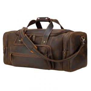 Bolsa de Viagem Masculina Clássica de Couro 72L, POLARE , Marrom