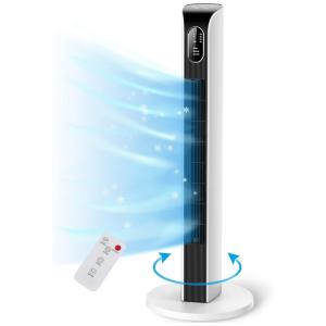 Ventilador de Torre com 3 Velocidades, Controle Remoto e Tela LED, 110v, CUUD 7109 WhiteB, Branco