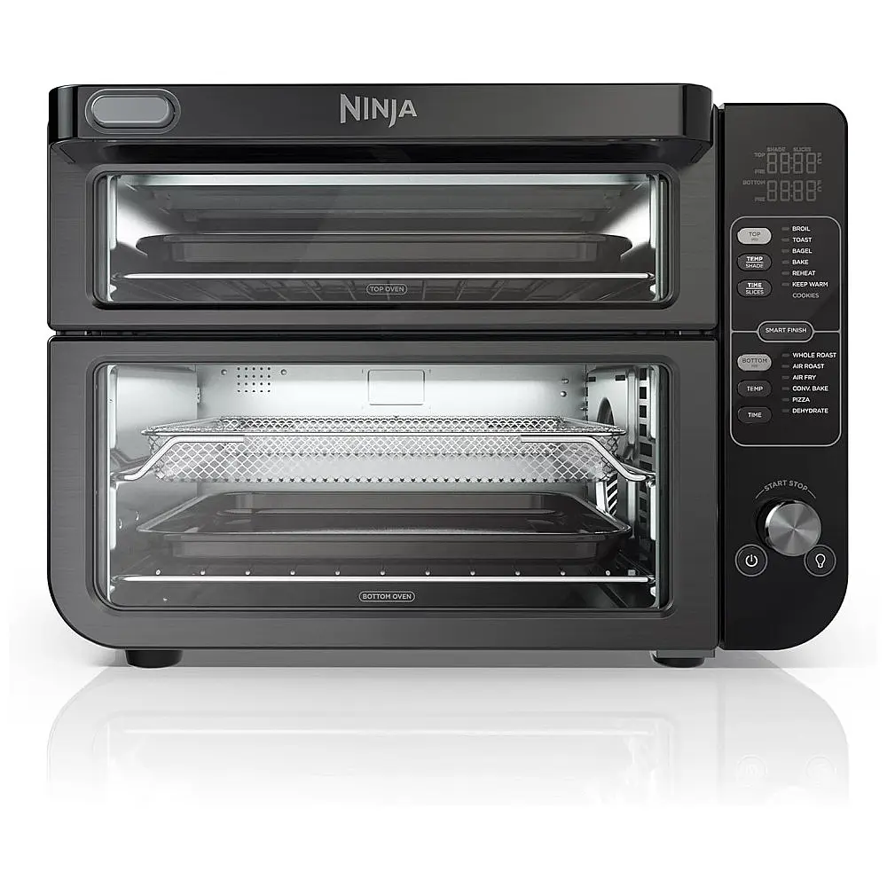 Forno Elétrico Duplo 13 em 1 com Acabamento Inteligente e Tecnologia FlexDoor e FlavorSeal, 110V 1800W, Ninja DCT402BK, Preto