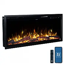 Lareira Elétrica Touchstone 107x48cm 1500W WiFi Alexa 6 Chamas LED Embutir 110V