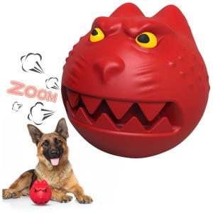 Brinquedo Mastigável com Porta Petiscos para Cães de Porte Grande, BOBOSOGO, Vermelho